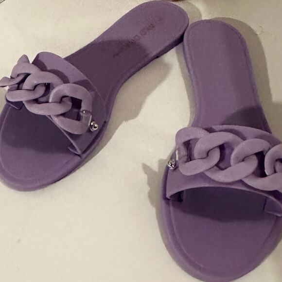 WILD DIVA NEW in BOX Purple PVC Flat Slip-On Sandal -Listing -SIZE 7 & SIZE 8 - Picture 4 of 7